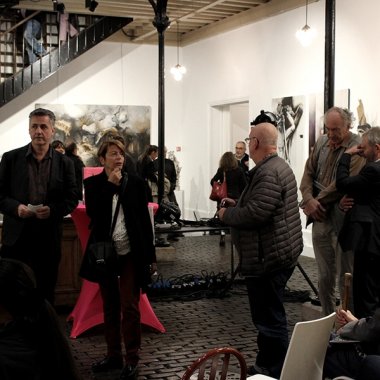 Remise des briques d'or . Alain Duhamel . Salon Figuration Critique Paris (2019)
