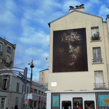 Pignon-sur-rue . Bâche de 6 x 4,5 m - Montreuil (2019)